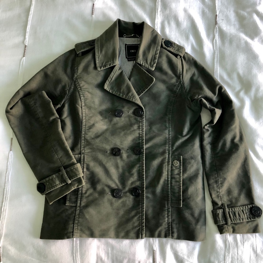 Obey brushed cotton pea coat